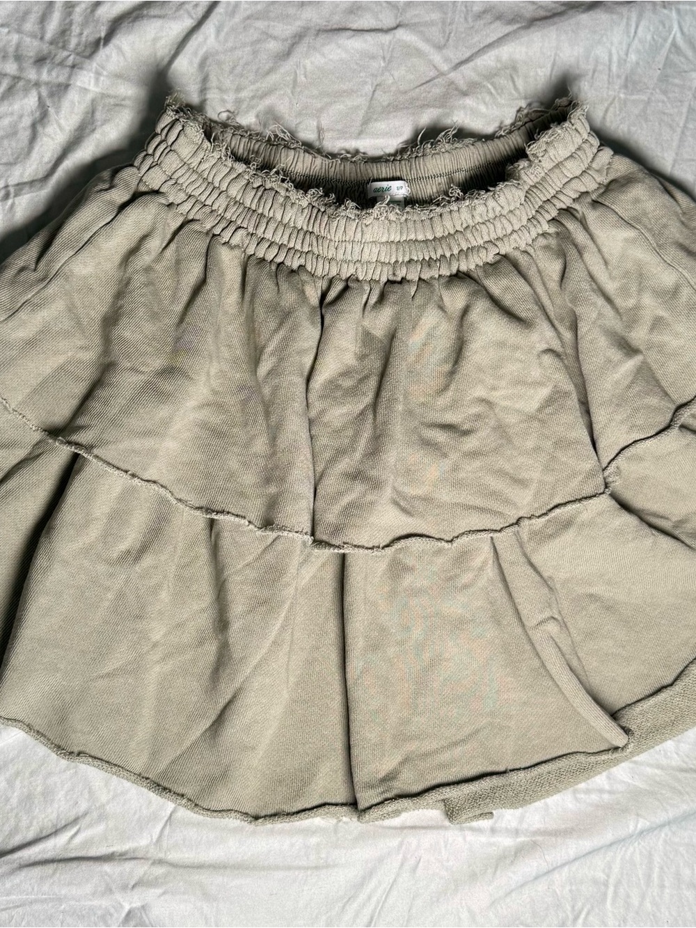 Aerie Tiered Mini Skirt | Boho Cottagecore Neutral
